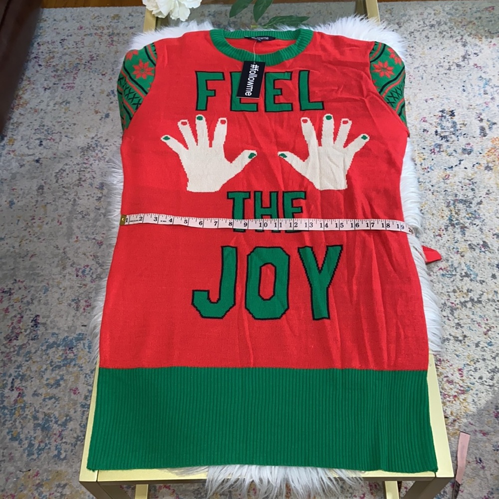 #followme Ugly Christmas Holiday Sweater Dress Size XL - Picture 12 of 15